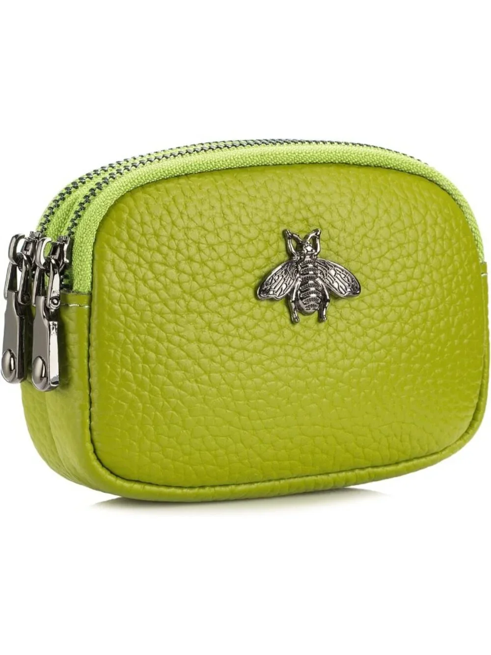 Stylish Women's Leather Coin Purse | Small Wallet & Change Pouch in Yellow Green